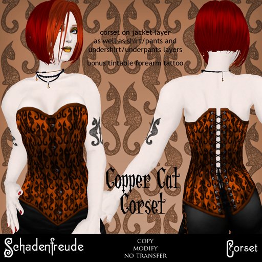 Schadenfreude Copper Cat Corset
