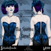 Schadenfreude Blue Sparrow Corset (boxed)