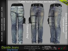 FashionNatic - Davide Male Pants Dirty Jeans - Denim - Signature Gianni, Belleza - Jake, Legacy