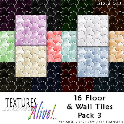 Tiles - 16 Floor & Wall Tile Textures Pack 3