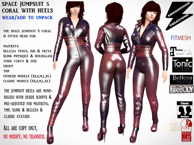 SPACE JUMPSUIT 5 CORAL WITH HEELS FEMALE 191216