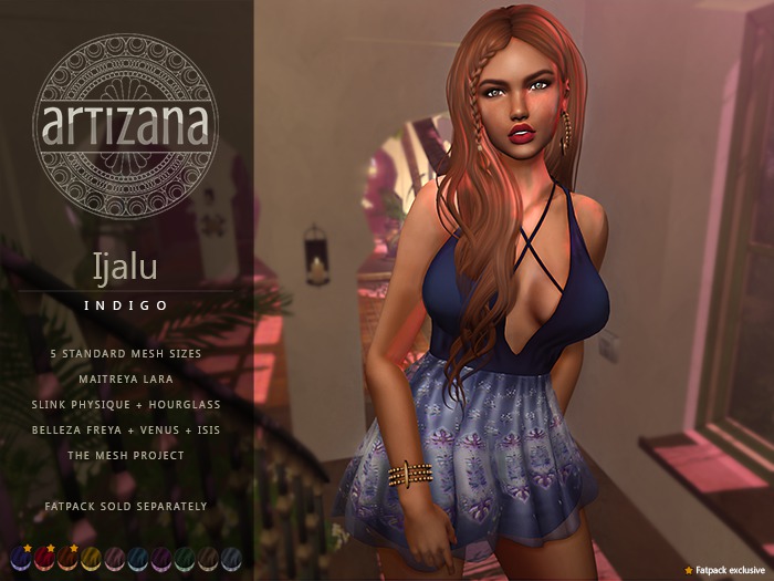 Artizana - Ijalu (Indigo) - Mesh Dress