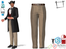 Dae Obj FBX Brown Western Trousers Slink Male, Belleza Jake, Signature Gianni, Onupup, Gamit, Adin