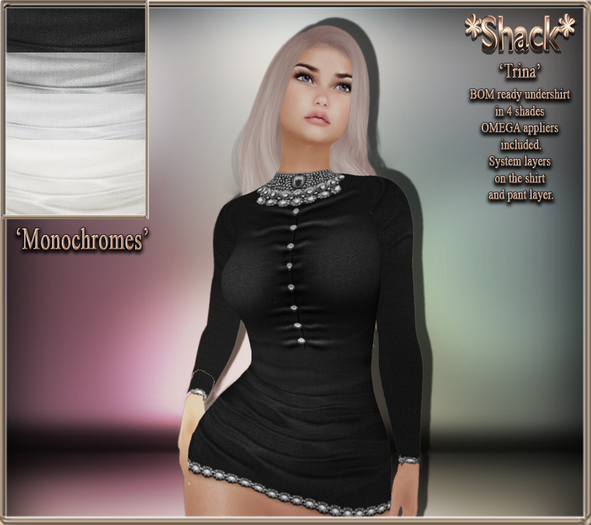 *Shack* Trina BOM - Undershirts - Monochrome