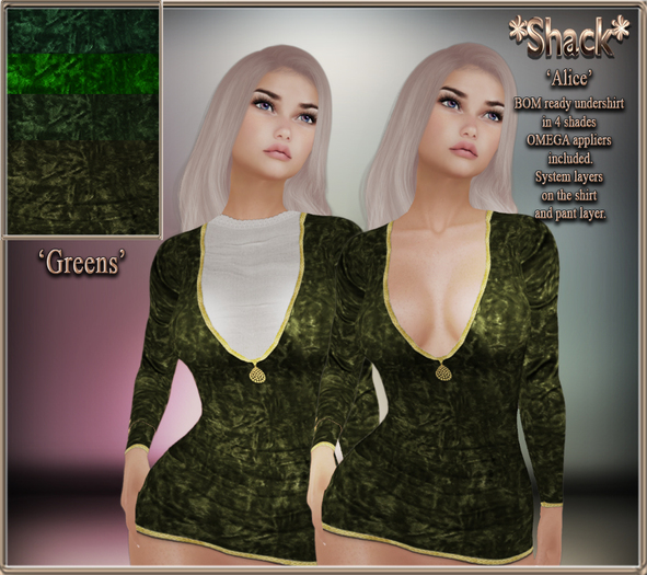 *Shack* Alice BOM - Undershirts - Greens