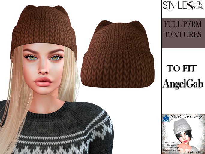 STYLES -Blue orchid ~  Mesh cat cap-FULL PERM TEXTURE-v5