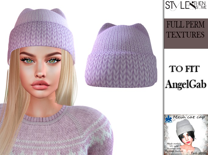 STYLES -Blue orchid ~ Mesh cat cap-FULL PERM TEXTURE-v7