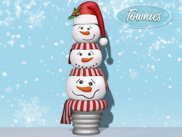 Townies Christmas Snowmen Snowball Topiary (red)