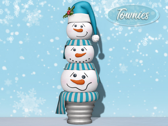 Townies Christmas Snowmen Snowball Topiary (blue)