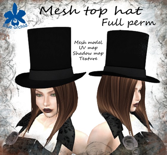 Blue orchid ~  Mesh top hat (boxed)