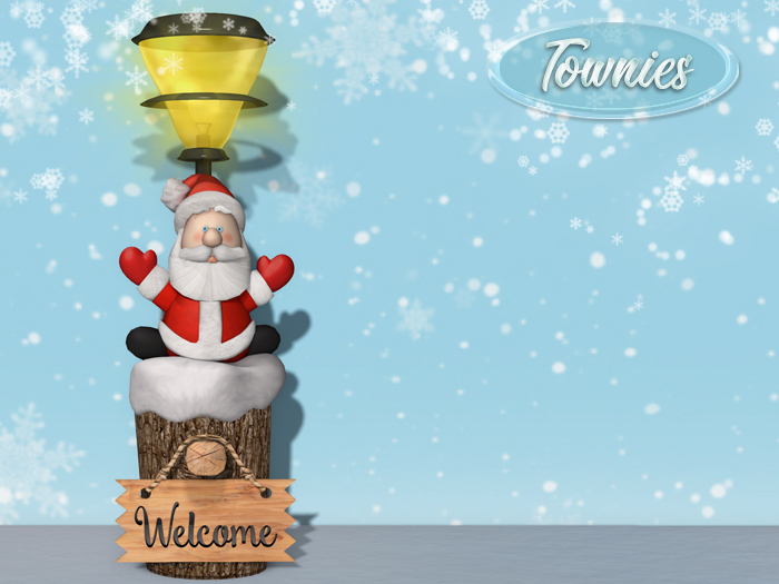 Townies Christmas Santa Welcome Lampost Decor