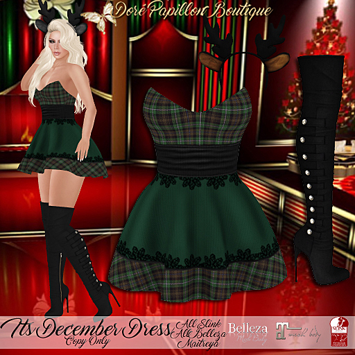 DPB Its December Dress - Dark Green