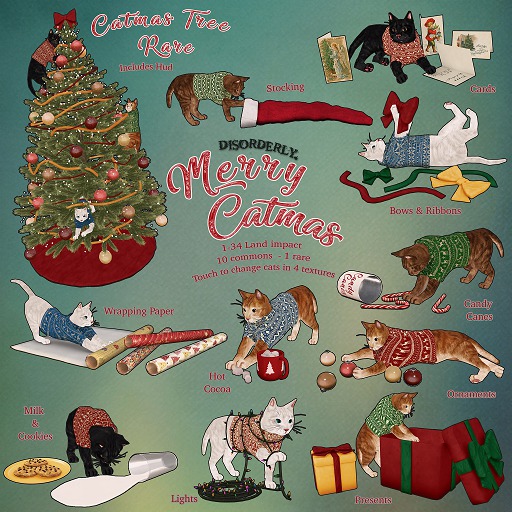 DISORDERLY. / Merry Catmas / Catmas Tree / RARE