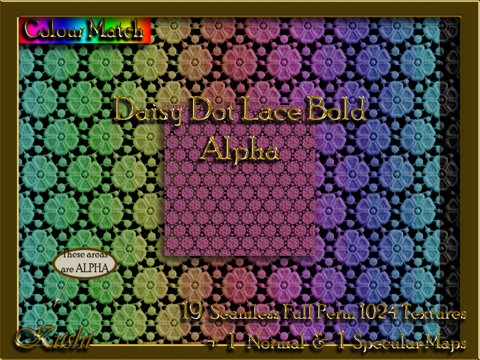 Daisy Dot Lace Bold Alpha Textures