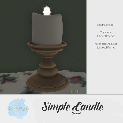 (WEAR TO UNPACK) Zoobatos  - Simple Candle