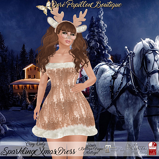 DPB Sparkling Xmas Dress - Tan