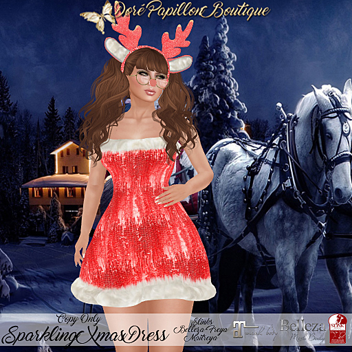 DPB Sparkling Xmas Dress - Red