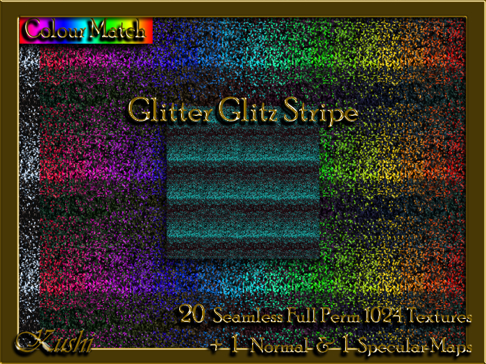 !Kushi! GlitterGlitzStripe Textures -WearToUnpack