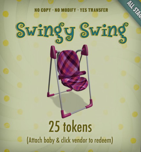 [Zooby Legacy Baby] Zooby Token Toys - Zooby Swing Pink Plaid