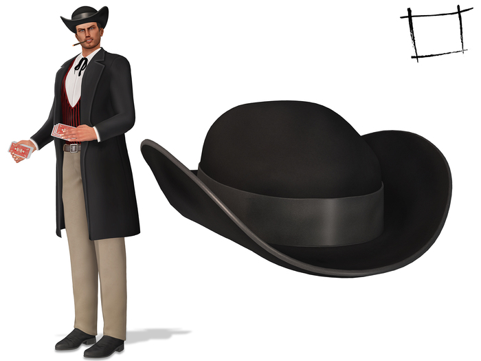 WC1471 Men's Black Western Hat