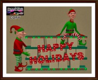 Christmas - Elves Happy Holidays Sign