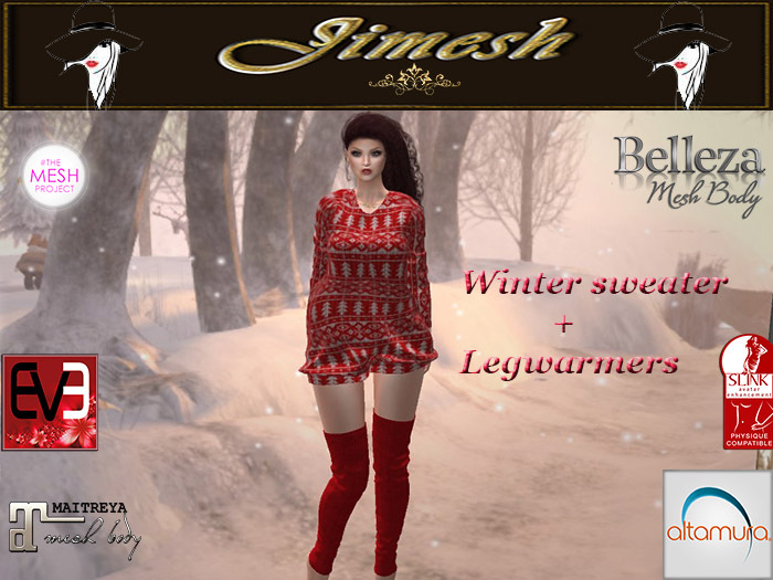 Winter Sweater+legwarmers Red