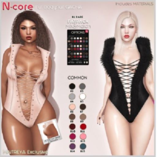 4. N-core Fur Bodysuit Silver