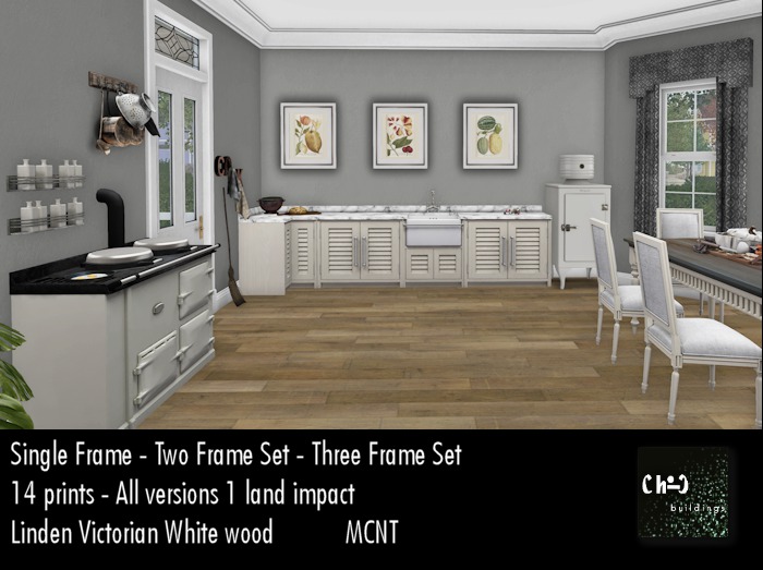 Victorian One Prim Frames with Prints Set - 14 Prints