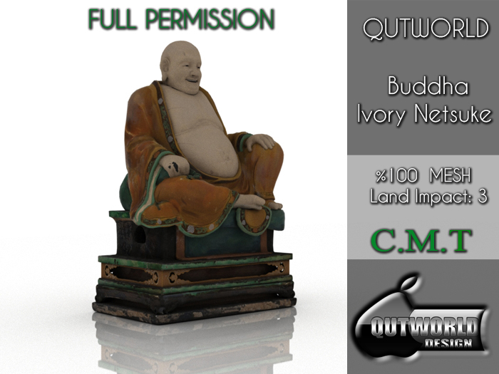 .::QUTWORLD Buddha Ivory Netsuke::.FP Unpack (ADD)