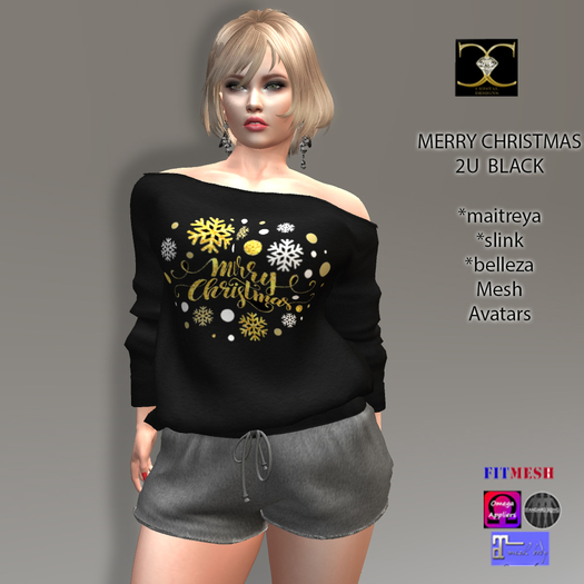 MERRY CHRISTMAS 2U BLACK