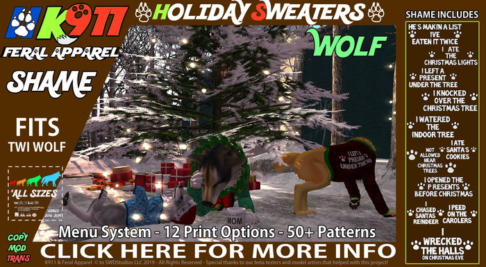 [K911] Holiday Wolf Sweaters - SHAME EDITION