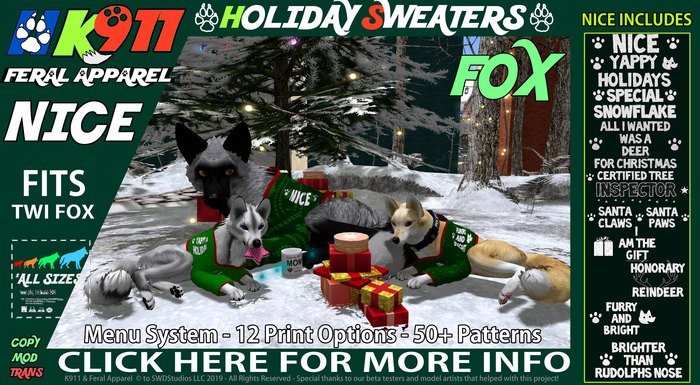 [K911] Holiday Fox Sweaters - NICE [WRAPPED] [R4S]