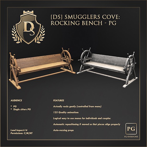 [Ds] Smugglers Cove: Rocking Bench PG