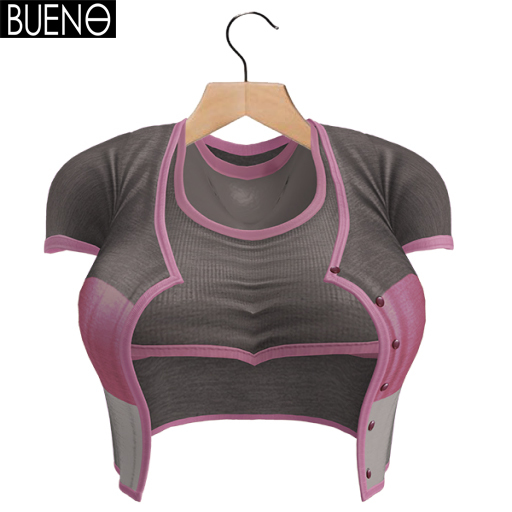 BUENO-Cardi Set-Striped Gray