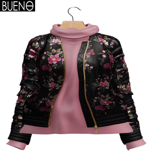 BUENO-Bomber Jacket-Butterfly