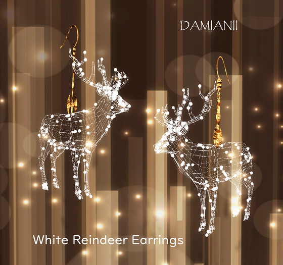 White Reindeer Earrings Box