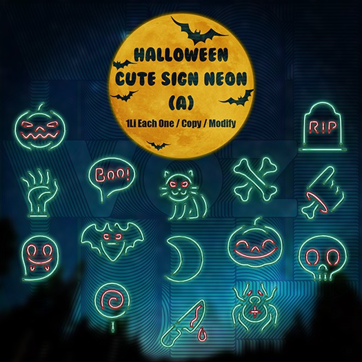 [VOZ] Halloween Cute Sign Neon (A)