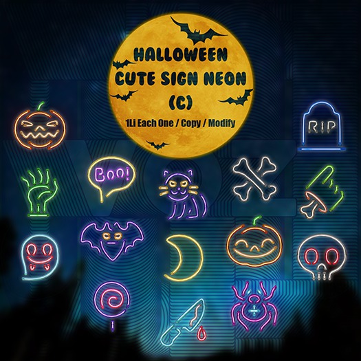 [VOZ] Halloween Cute Sign Neon (C)