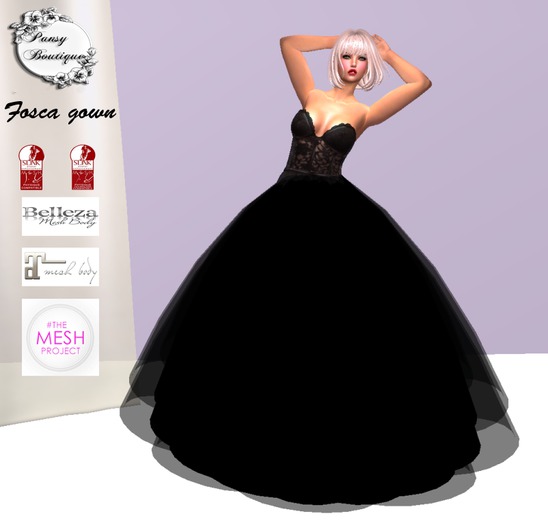  FOSCA  BLACK GOWN