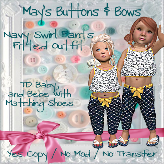 MBB * Navy Swirl Pants Fitted Outfit (TDB&Bebe)