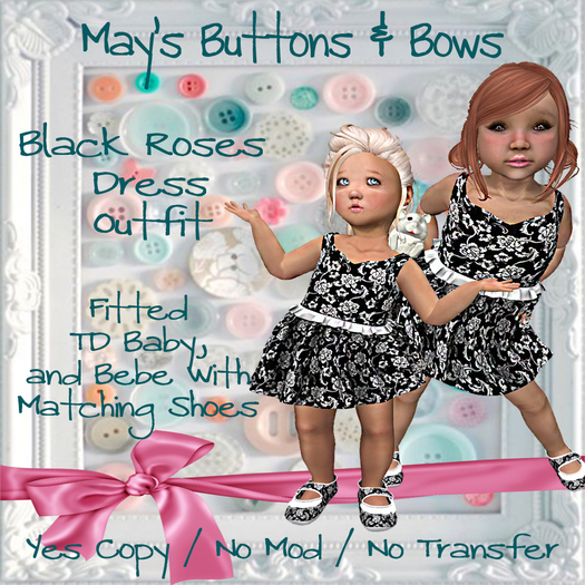 MBB * Black Roses Fitted Dress Outfit (TDB&Bebe)