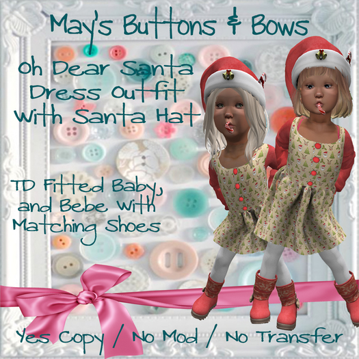 MBB * Oh Dear Santa Dress Outfit (TDB&Bebe)