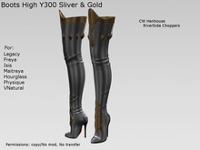 [CW] -Boots High Y300 Sliver & Gold  -BOX
