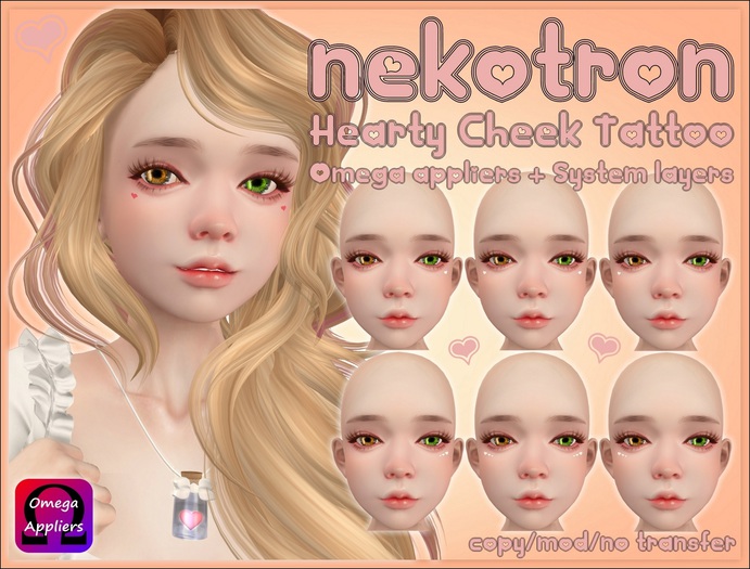 [Nekotron] Hearty Cheek Tattoo (Omega + System Appliers)