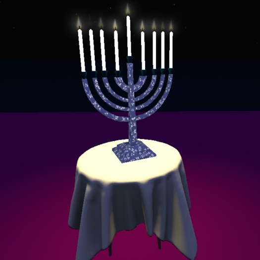 Menorah - Tabletop - Blue & White