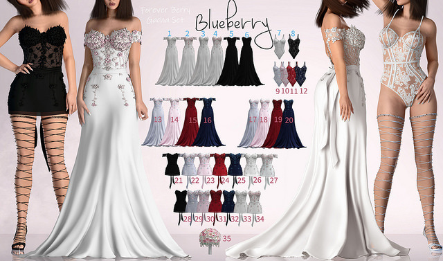 #19 Blueberry -ForeverBerry-Long-NoStrap- Red - M