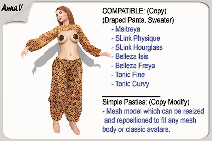 Anna.V _Set oriental  Bushra_01  _ Maitreya, Slink, Belleza ,Tonic