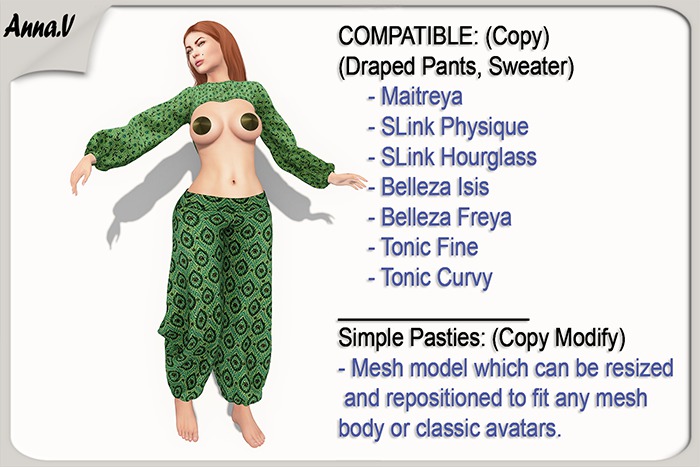 Anna.V _Set oriental  Bushra_02  _ Maitreya, Slink, Belleza ,Tonic