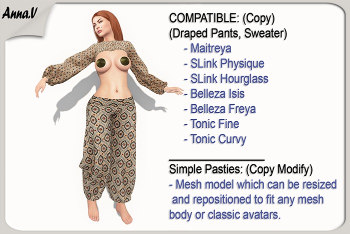 Anna.V _Set oriental Bushra_03  _ Maitreya, Slink, Belleza ,Tonic