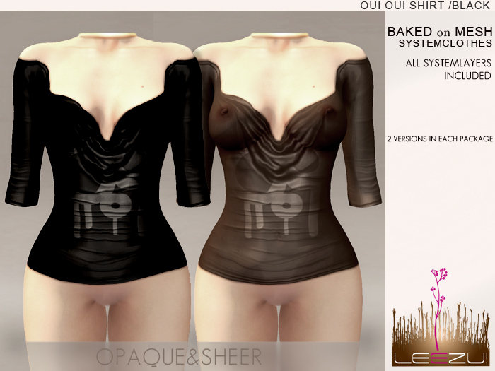 [LeeZu!] Oui Oui Shirt /black